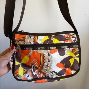 LeSportsac Floral Paisley Crossbody Bag - Orange, Yellow, Brown